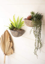 Kalalou H4067 Set of Two Half Moon Wall Planters