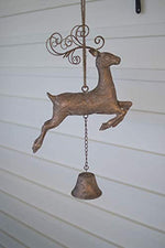 Kalalou CHE1281 Metal Deer with Bell Christmas Door Hanger