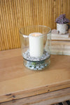 Kalalou CRL6061 Two Piece Recycled Glass Hurricane With Base