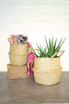 Kalalou CJAL1078 Set of two Collapsible Natural Seagrass Baskets