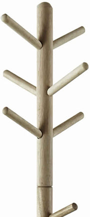 Benzara Wooden Tree Design Coat Rack with 10 Holders and Tripod Base, Brown