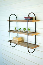 Kalalou CHW1217 Metal Frame with Three Wooden Shelves