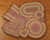 Earth Rugs C-341 Burgundy/Gray/Mustard Heart Placemat 12``x17``