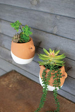 Kalalou H3997 Clay Wall Planter with Wire Hanger