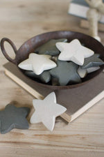 Kalalou A2260 Set of 6 Dark Grey Hand Carved Stone Stars