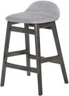 Benzara Wooden Counter Height Chair with Angled Leg, Set of 2, Black and Light Gray