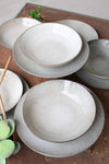 Kalalou CTE1001 Set of Two Ceramic Dinner Plates and Bowls Taupe