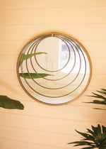 Kalalou CBB1127  Antique Brass Mirror with Multiple Rings