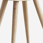 Benzara Wooden Frame Stool with Saddle Seat and Peg Legs, Natural Brown