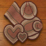 Earth Rugs C-19 Burgundy/Mustard Round Chair Pad 15``x15``