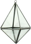 Benzara Metal Geometric Shaped Terrarium with Ring Holder, Gray