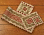 Earth Rugs C-24 Olive/Burgundy/Gray Rectangle Placemat 13.25``x17.25``