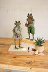 Kalalou NTM1265 Set of Two Recycled Metal Frog Sightseers