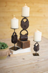 Kalalou NRAC1052 Repurposed Iron Lock Candle Holders, Set of 3
