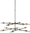 Benzara 12 Light Contemporary Metal Chandelier, Black and Gold