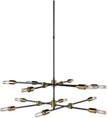 Benzara 12 Light Contemporary Metal Chandelier, Black and Gold