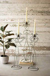 Kalalou H3827 Set of Three Wire Abstract Ladies Taper Candle Towers