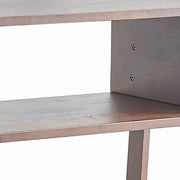 Benzara Wooden Console Table with 2 Open Compartments, Espresso Brown