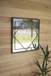 Kalalou CMNQ1014 Metal Frame Mirror - Natural And Brass Finish