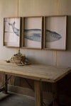 Kalalou Whale Wall Art – Triptych Framed Prints Under Glass