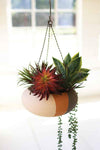 Kalalou H4043 Clay Triple Stripe Hanging Planter