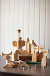 Kalalou H3978 Set of Twelve Recycled Wood Nativity Scene