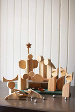 Kalalou H3978 Set of Twelve Recycled Wood Nativity Scene