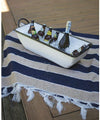 Kalalou CHYK1022  Large Rectangle White and Black Vessel