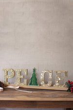 Kalalou NNV1102 Mosaic Beaded Wooden Peace Sign