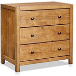 Benzara Transitional Style Wooden Dresser with Three Spacious Drawers, Brown