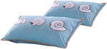Benzara Maritsa Rectangular Fabric Pillow with Seashell Prints, Set of 2, Blue and White