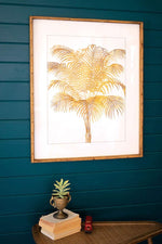 Kalalou CHH1336 Golden Palm Print Under Glass