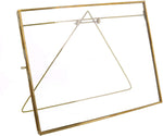 Benzara Metal Horizontal Easel Frame with Lock Shutter, Brass