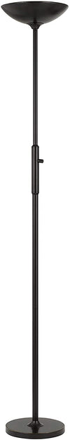Benzara Metal Torchiere Lamp with 36 Watt LED and Pole Dimmer Switch, Black