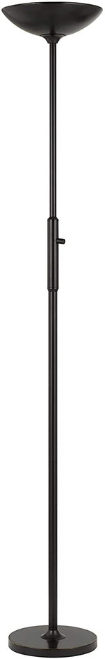 Benzara Metal Torchiere Lamp with 36 Watt LED and Pole Dimmer Switch, Black