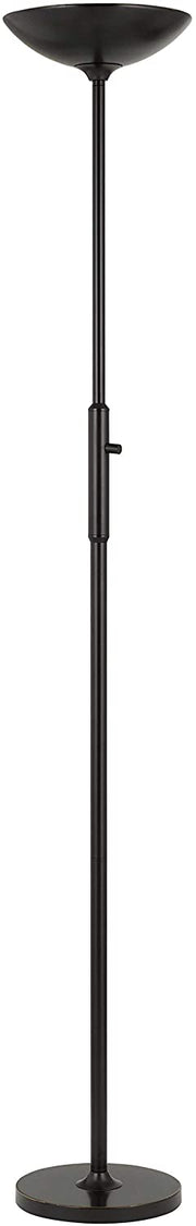 Benzara Metal Torchiere Lamp with 36 Watt LED and Pole Dimmer Switch, Black