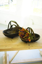 Kalalou CLUX1140 Chipwood Flower Baskets Set of 3, Grey