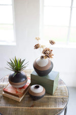 Kalalou CPH3394 Set Of Three Stoneware Vases