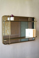 Kalalou CMNQ1087 Metal Mirror With Shelf