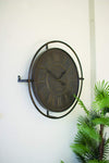 Kalalou CLA1246 Embossed Metal Wall Clock Antique Rustic Finish