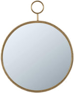 Benzara Oval Shape Metal Frame Wall Mirror, Small, Gold