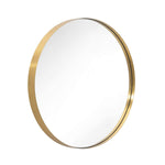 Benzara Round Metal Frame Wall Mirror with Textured Details, Gold