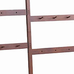 Benzara Center Partitioned Wooden Garment Rack with Peg Hooks, Dark Brown