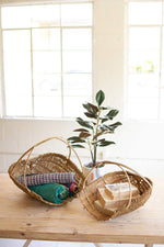 Kalalou CNMR1030 Set Of Two Natural Bamboo Scoop Baskets