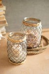 Kalalou CLAN1062 Wire-Wrapped Vases with Marine Rush Detail