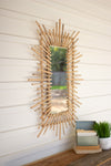 Kalalou NKE1262 Bamboo Sunburst Rectangle Mirror