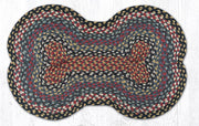 DB-43 Burgundy/Blue/Gray Large Dog Bone Braided Rug 