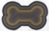 Earth Rugs DB-99 Brown/Black/Charcoal Large Dog Bone Braided Rug 