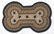 Earth Rugs DBP-99 Black Stars Dog Bone Braided Rug
