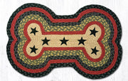 Earth Rugs DBP-238 Black Stars Dog Bone Braided Rug